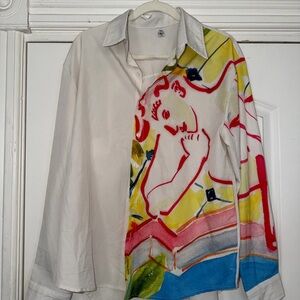 Graphic button up shirt